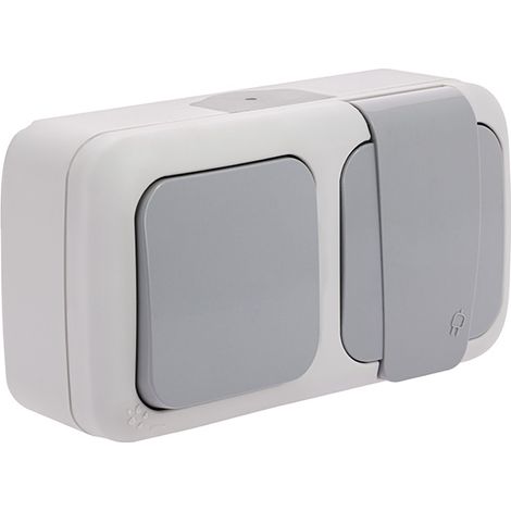 Siemens – Boitier de protection étanche pour prise 2P+T gris – Indice de protection IP54 – Connexion automatique sans outils – Pour chantiers humides