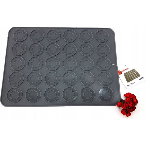 Tapete de silicona para galletas, macarons, bizcochos, 30 cuadrados (1/4)