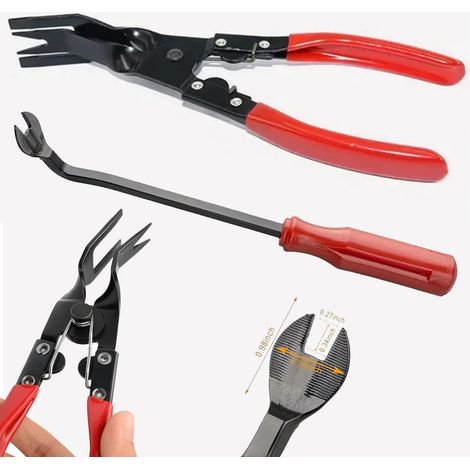Kit de réparation d'outils de démontage de clips de carrosserie et de garnitures automobiles : pince pour clips de porte, goupilles de fixation, etc.-AquaForge (1/5)