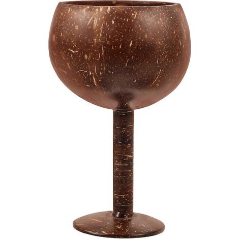 Gobelet en coquille de noix de coco, verre à cocktail en coquille de noix de coco, verre à vin ou à jus pour fête hawaïenne-14.50X10.00X10.00CM (1/4)