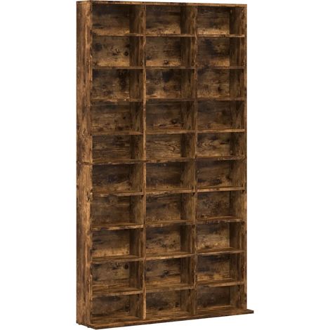 Mobile porta CD multifunzionale per soggiorno 102 x 23 x 177 cm legno composito finitura rovere affumicato 020048132