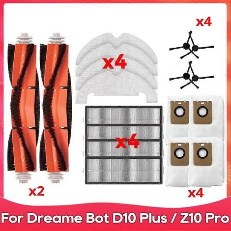 Zubehör für die Saugroboter Dreame Bot L10 Plus und Z10 Pro: rotierende Seitenbürste, Filter, Staubbeutel. (1/5)