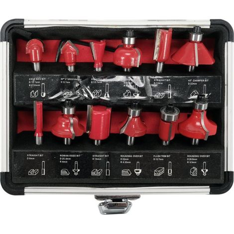 jeu de fraises défonceuse Yato yt-68006 12 pièces aluminium (1/2)