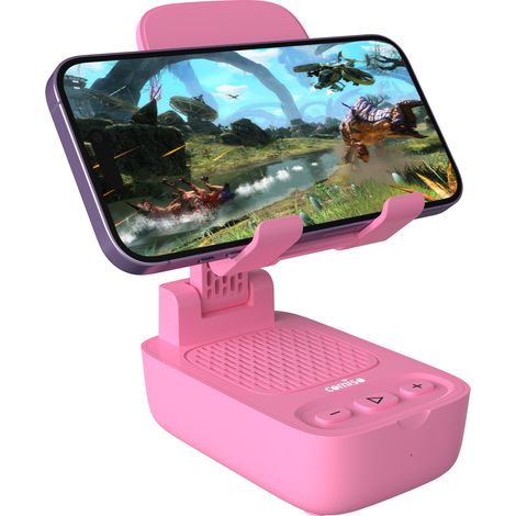 Support de téléphone rose, enceinte Bluetooth, enceinte pour tablette, support de téléphone portable pliable, support de téléphone de bureau (1/4)