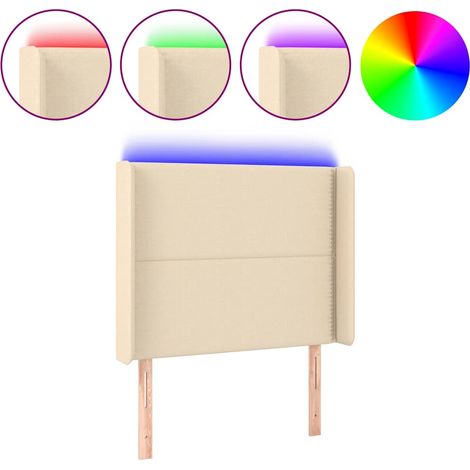 Maison Exclusive - Testiera a LED crema 93x16x118/128 cm in Tessuto (1/5)