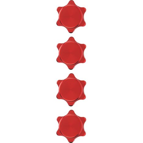 4 pièces Écrous de Roue Antipoussière en Aluminium 17mm pour Jante de Voiture Radiocommandée 1/8, Couvercle d'Écrou de Moyeu - Rouge (1/5)