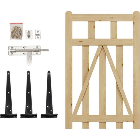 Outdoor Entry Spaces Wooden Garden Border Gate Picket Design W 76cm H 120cm (1/5)