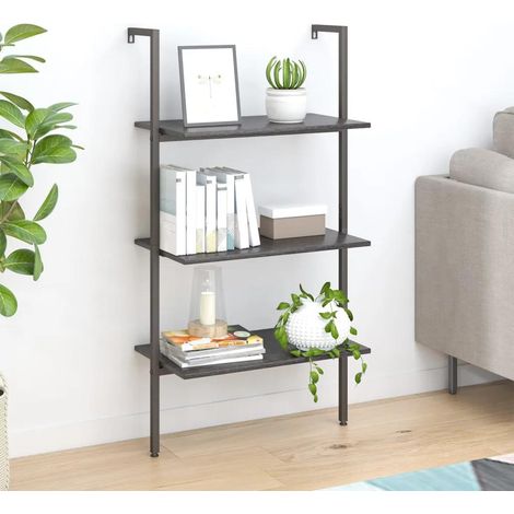 Leiterregal mit 3 Böden Schwarz 64x35x120,5 cm vidaXL (1/3)