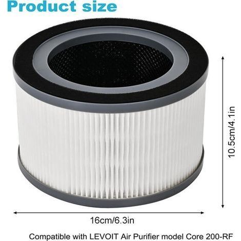 2er-Pack Ersatzfilter für den LEVOIT Vista 200 Luftreiniger, 3-in-1 H13 True HEPA-Ersatzfilter, kompatibel mit der Teilenummer Vista 200-RF (1/3)