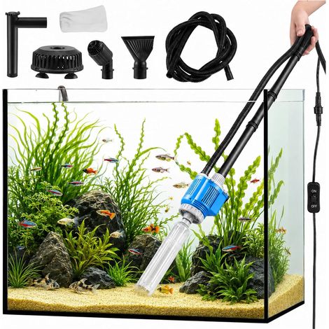 Nettoyeur Électrique pour Aquarium, Aspirateur de Gravier pour Aquarium 6 en 1 28W Nettoyage Changeur D'eau Automatique, pour Changement D'eau, Nettoyage du Sable, Élimination de la Saleté, Filtrage (1/5)