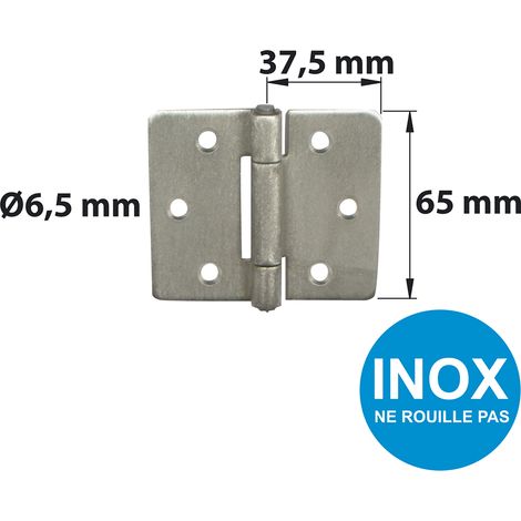 Bisagra resistente de acero inoxidable para contraventanas batientes/para puertas batientes, L.75 x An.75 mm AFBAT