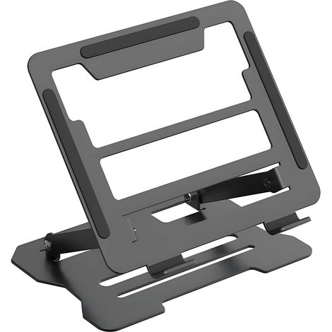 Supporto da tavolo per laptop, regolabile e portatile, compatibile con vari modelli di laptop (nero). (1/3)