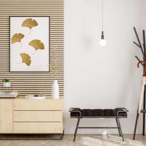 Décoration murale à faire soi-même, style chinois, en métal, feuille de ginkgo, pour salon et entrée. (1/5)