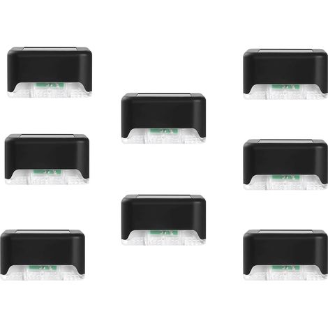 Appliques murales de décoration de clôture à LED 1W, Applique Murale Solaire extérieure, étanche à la poussière IP65, Appliques murales Noires pour Balcon, Cour, Couloir (Paquet de 8) (1/5)