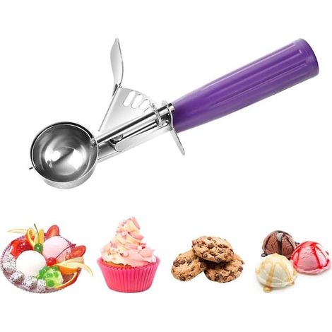 40-mm-Eiskugelportionierer, Kekslöffel, Eiskugelportionierer mit Auslöser und komfortablem Griff für Eiscreme, Gebäck und Melonen (1/5)
