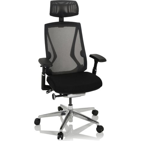 Bürostuhl / Drehstuhl INSPERO Netzstoff / Stoff schwarz hjh OFFICE (1/5)