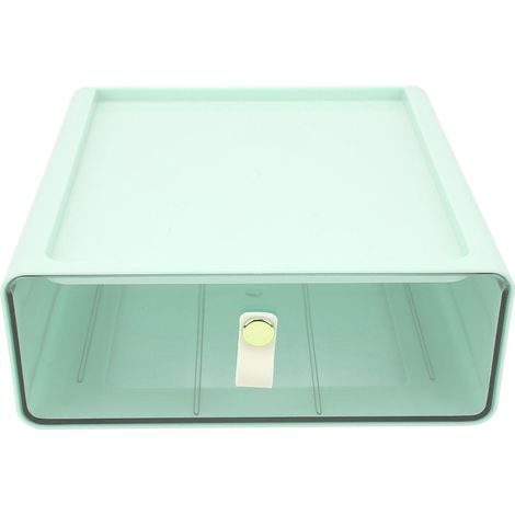 Boîte de Rangement à Tiroirs Transparents Grande Capacité, Organisateur de Bureau Vert pour Fournitures (1/5)