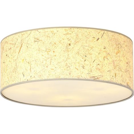 Lampada a Soffitto Aston, Acciaio verniciato a polvere, Tessuto, Nero, Marrone, 50x20x50 cm