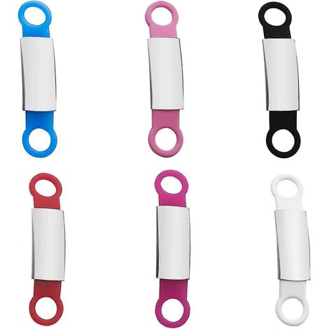 Étiquettes d'identification pour animaux de compagnie à glisser, lot de 6, en acier inoxydable, personnalisées et gravées. (1/5)