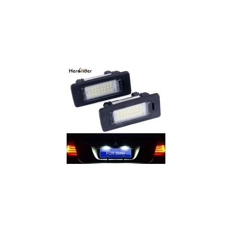 Deux ampoules LED pour plaque d'immatriculation pour BMW E39/E60, blanc 6000K, sans information de défaut, compatibles avec BMW E90, E91, E92, E61, E70 et E71. (1/2)