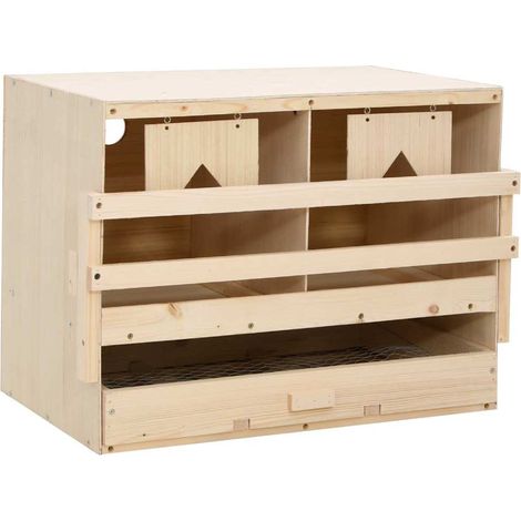 Ponedero para gallinas 2 compartimentos madera pino 63x40x45 cm vidaXL
