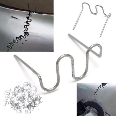 TEMPSA 100Pcs RS26 0.6MM Agrafe de Soudure Câble Pr Agrafeuse Plastique Réparation Soudeur Pr Pare-chocs de Voiture (1/4)