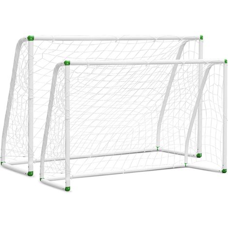 Wolketon Portería de fútbol - Jaula de fútbol portátil - Marco de PVC - para exterior - para entrenamiento - blanco - 180x120x80cm 2pcs