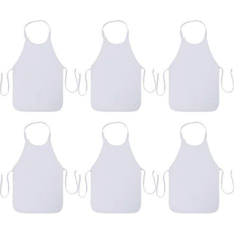 Lot de 10 tabliers non tissés imperméables à l'huile, réutilisables et à usage unique, pour la cuisine et la protection des mains des cuisiniers.-6242cm-White (1/4)
