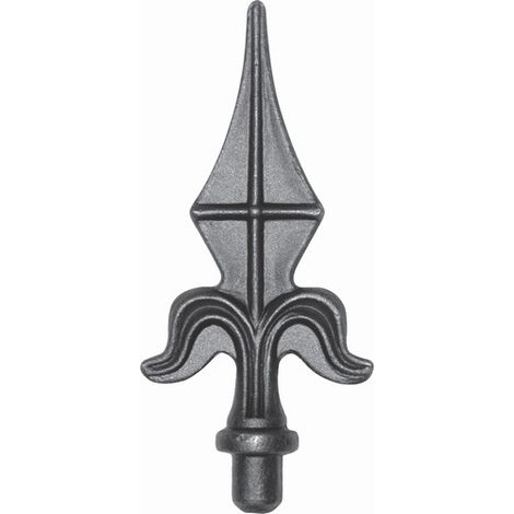 Pointe de lance - H192mm L93mm Ø20mm - Avec tige pour manchonner dans un tube creux -Fer forgé - À souder - DECO FER FORGE