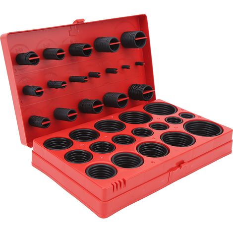 Kit 419 joints toriques et rondelles métriques en caoutchouc nitrile, étanche à l'huile, boîte de réparation auto. (1/5)