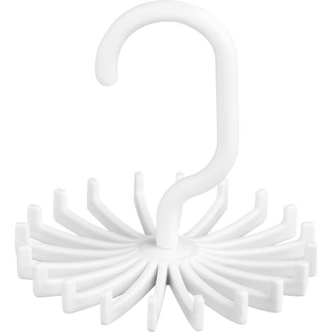 Premier Housewares 1900309 Portacinture/Cravatte con 20 Ganci in Polipropilene, Bianco