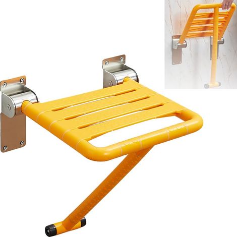 Siege de Douche Mural Rabattable,Tabouret de Douche Pliable Mural,Chaise De Douche Antidérapante,avec des Jambes Tabouret dans Max 300 kg