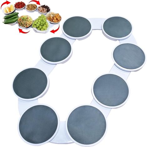 Trade Shop - Bandeja Giratoria Placa Móvil 360 ° Guías Expandibles Extraíbles Resistentes - (1/5)