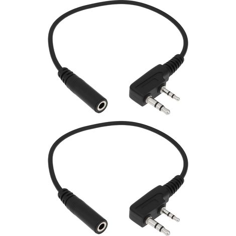 2-Piece K1 2-Pin to 3.5mm Female Audio Transfer Cable for Headphones, Compatible with TYT and UV5R 888S (1/5)