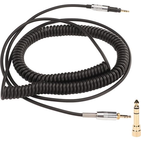 Câble à ressort compatible avec les casques Sennheiser HD598, HD549, HD569 et HD579 (prise jack 6,35 mm) (1/5)