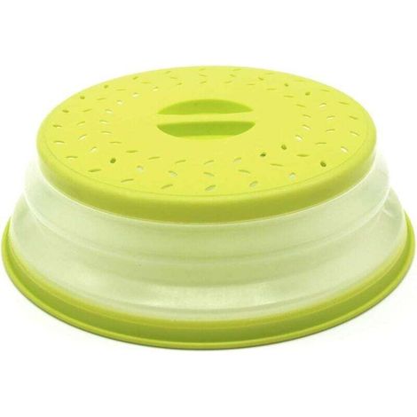 Cloche Micro Ondes- Couvercle Pliable Couverture de Protection Anti-éclaboussures Passoire pour Fruits et Légumes sans BPA et Non Toxique (Vert)-Fei Yu