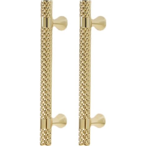 Set di 6 maniglie per mobili placcate oro – Lega di zinco impermeabile – Interasse 128 mm – Per armadi e cassetti – Viti M4 incluse (1/5)