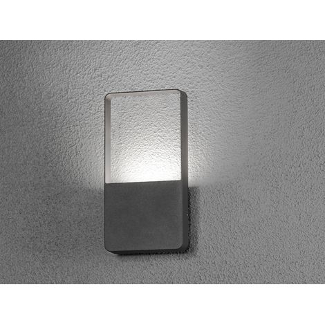 Flache LED Außenleuchte Aluminium in Anthrazit 6W IP54 Wandlampe Außenbereich (1/5)