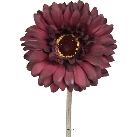 Gerbera artificiel H 55 cm D 10 cm superbe tête tissu Mauve violet - couleur: Mauve violet (1/3)