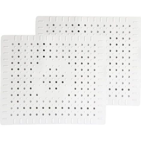 Lot de 2 tapis d'évier de cuisine en caoutchouc blanc résistant et antidérapant, faciles à nettoyer et à découper à la taille souhaitée. (1/5)
