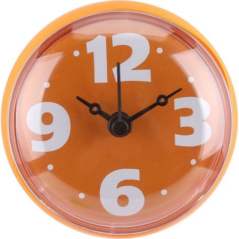 tanche Ventouse Mur Fenêtre Miroir Bain Douche Horloge Salle De Bains Accessoires Orange (1/4)