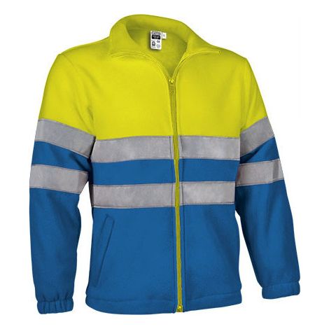 Chaqueta alta visibilidad en tejido polar Airport XL Amarillo flúor / Azul royal