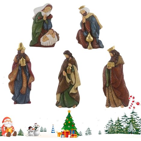 Figurines De La Nativité,Ensemble De 5 en Résine (1/5)