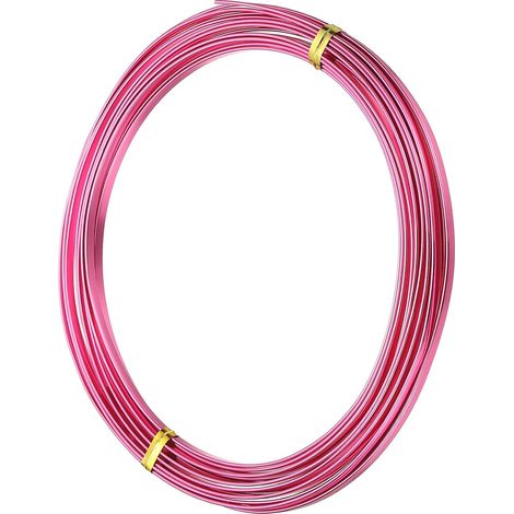 Fil D'Aluminium Plat 18 Gauge 16.40 Pieds Largeur 3mm Rose Rouge (1/5)