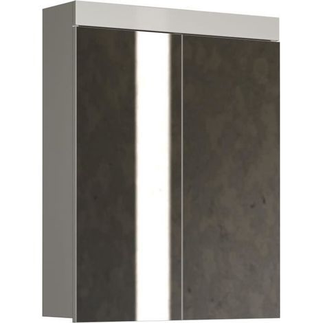 Armario de baño AMANDA - 2 puertas espejo - L60 x P17 x H77 cm - Blanco - TRENDTEAM (1/5)