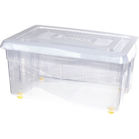 Caja de ordenación Mundibox de 45 litros con tapa y ruedas DENOX- FAMESA  Natural (1/2)