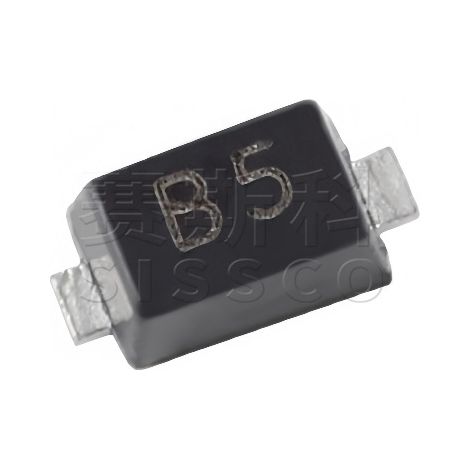 CJ Changdian CESDB5V0D5, screen printed B5, SOD-523, 5V bidirectional ESD protection diode, electronic component chip, electronic component, 5 pieces, packed in 5 units.