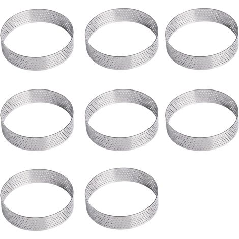 8 PcsCercle a Patisserie, Cercle Patisserie 8cm, Emporte Piece Rond pour Cuisiner, Cercle à Gâteau Rond en Acier Inoxydable, Cercles à Dessert, Emporte-Pièces Ronds pour Gâteaux Pâtisseries Muffins (1/5)