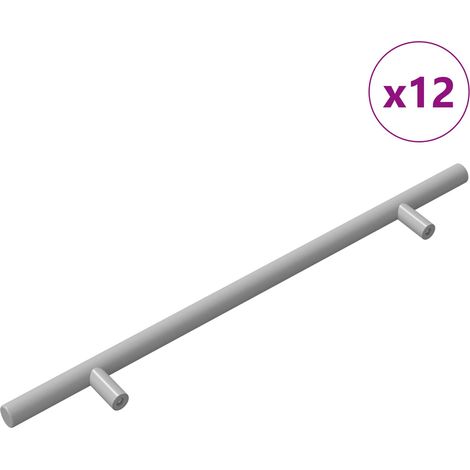 Maison Exclusive - Manija de armario 12 pcs Plateado 300 mm Acero