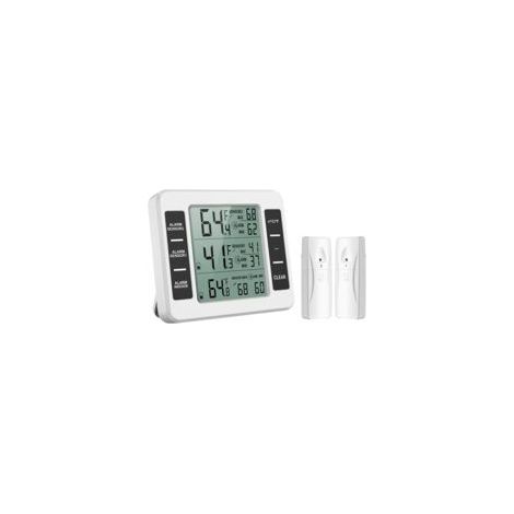 Termometro per frigorifero e congelatore, termometro wireless per frigorifero con 2 sensori, allarme acustico, min/max per casa, cucina, ristorante - Crezuo